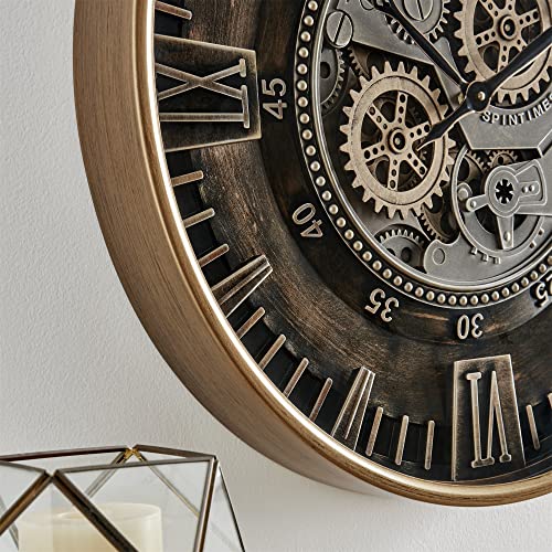 24 Inch Large Wall Clock with Moving Gears