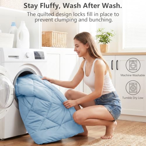King Comforter Set 102"x90" Baby Blue
