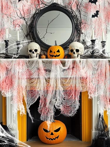 5 Pack 30'' x 72'' Stretchy Blood Red Creepy Cloth Halloween Decor (5 Count)