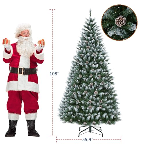 9FT Pre Lit Artificial Christmas Tree with White Lights