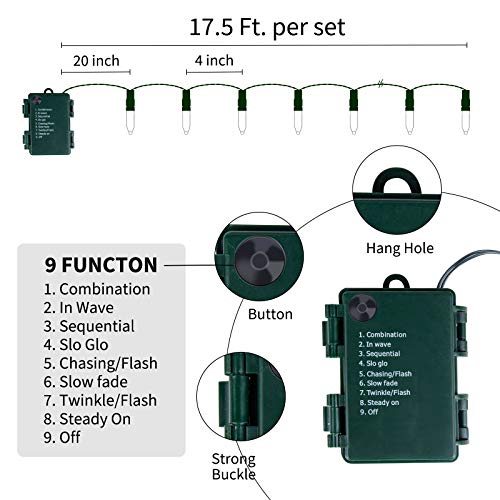 Battery Operated Christmas Lights 2 Pack 18 FT 50 LED Warm White (50 Count)
