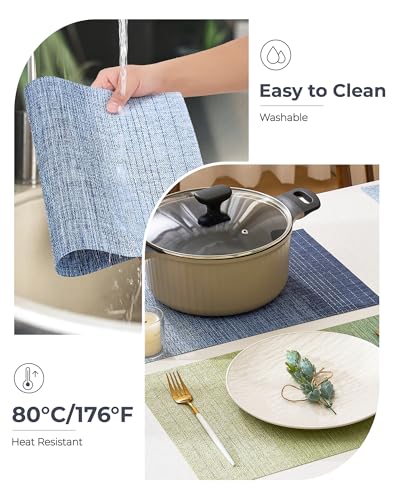 Gradient Blue Woven Placemats Set of 6 (3 Count)