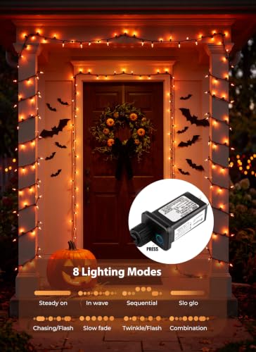 2Pack Orange Outdoor Halloween Lights