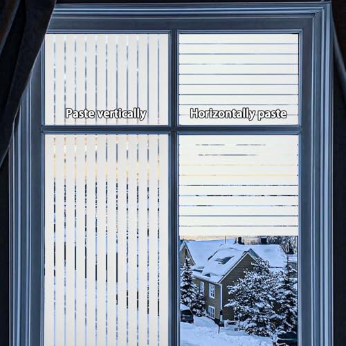 Window Privacy Film Striped with Tools