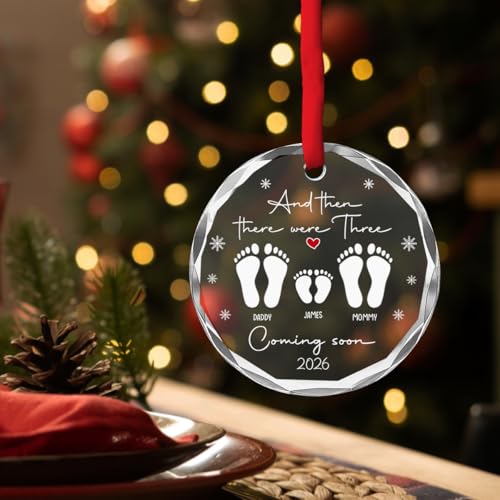 A Little One On Way Glass Ornament
