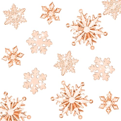 Champagne 40 Pcs Christmas Snowflake Ornaments for Xmas Tree (40 Count)