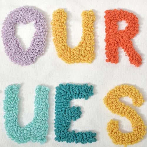 Boho Throw Pillow Covers 18*18 Spring Decorative Tufted Letters