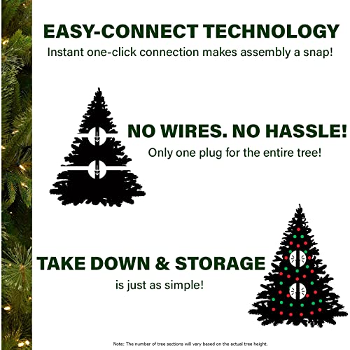 7.5 Ft. Winter Falls Artificial Christmas Tree with Warm White LED Lights and Metal Base