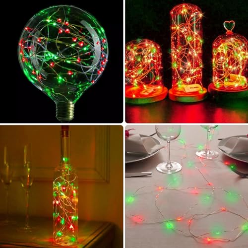 3 Pack Christmas Fairy Lights Battery Operated with Remote Red and Green (3 Count)