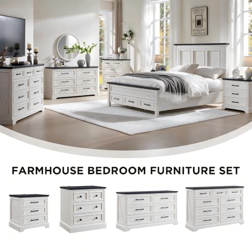 22" Farmhouse 3 Drawer Dresser for Bedroom