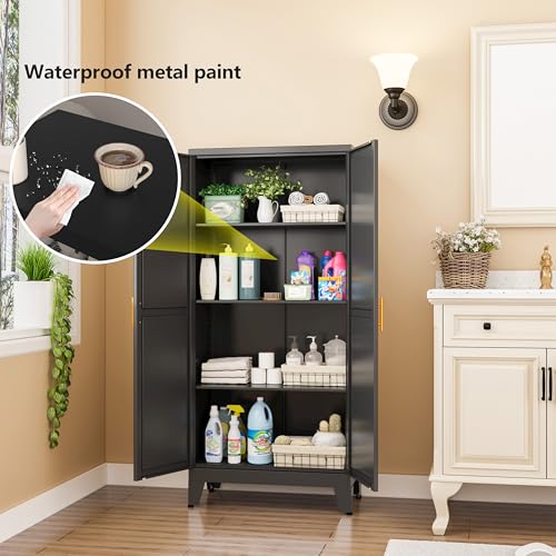Black Kitchen Pantry Cabinets