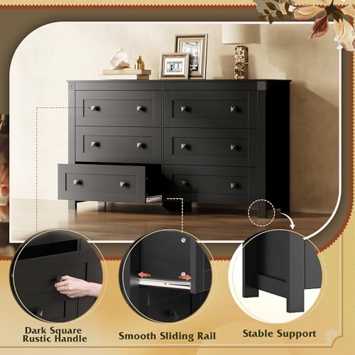 Farmhouse Black Dresser for Bedroom