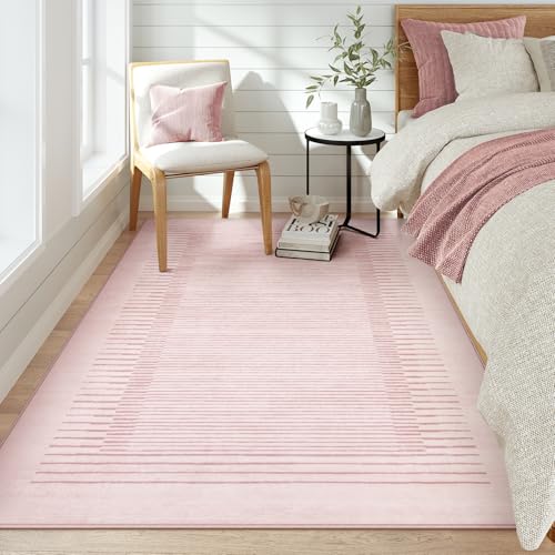 Washable Striped Living Room Area Rug 5x7 (35 Sq Ft)