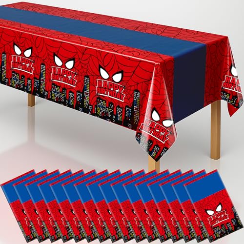 16Pcs 2in1 Spider Birthday Decorations Tablecloths (16 Count)