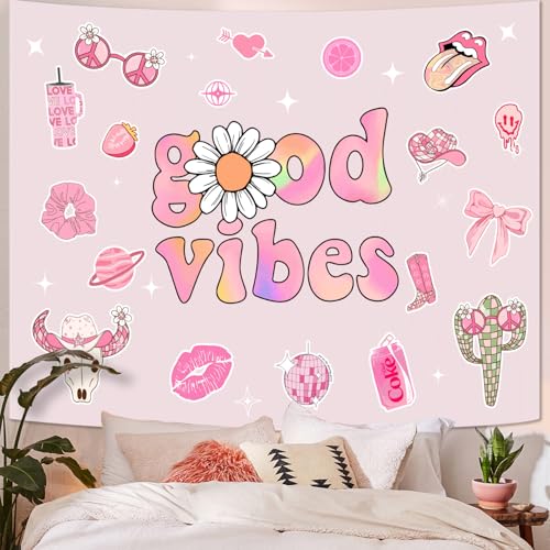 Y2K Tapestry Pink Wall Tapestry