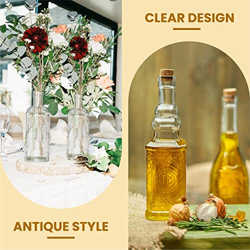 Assorted Clear Glass Bottles with Corks (6 Count)