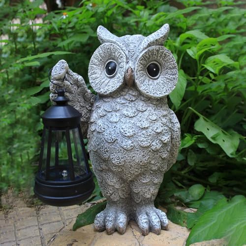 Solar Owl Garden Statue with LED Lantern