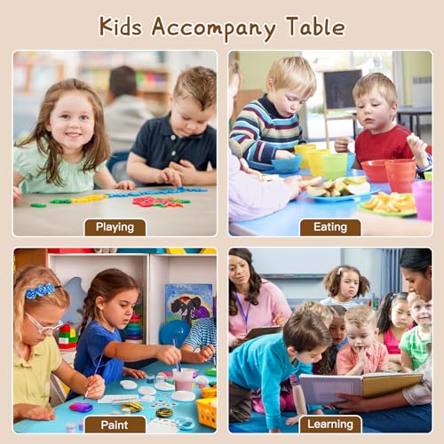 Kids Study Table and 6 Chairs Set