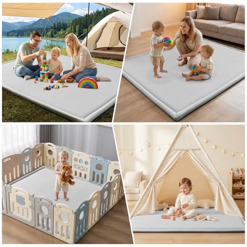 Baby Play Mat for Floor Nursery Rug Muscle Area Rug Playroom Rug 50x50" Elastic Foam 1.3" Thick Crawling Mat for Babies