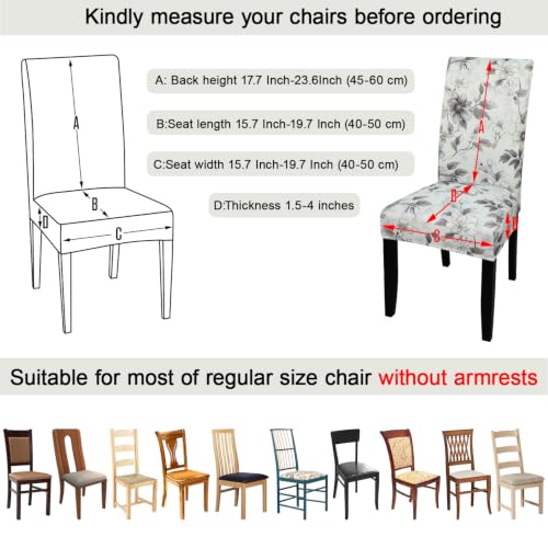 Pattern Chair Covers for Dining Room Set of 6