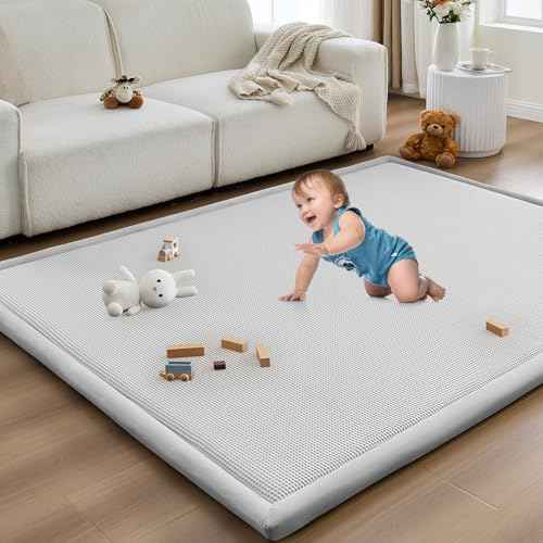 Baby Play Mat for Floor Nursery Rug Muscle Area Rug Playroom Rug 50x50" Elastic Foam 1.3" Thick Crawling Mat for Babies