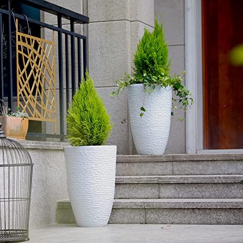 Garden 2 Pack 21" H. White Tall Planters (2 Count)
