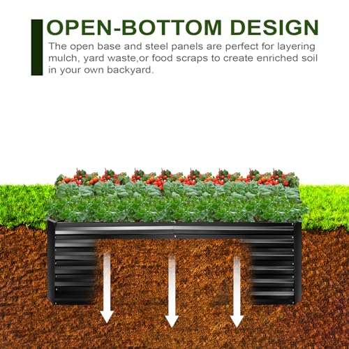 5 x 5 x 1 Ft Galvanized Metal Raised Garden Bed Large Planter Tall