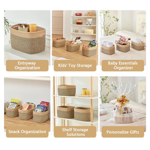 Small Cotton Rope Basket (3 Count)