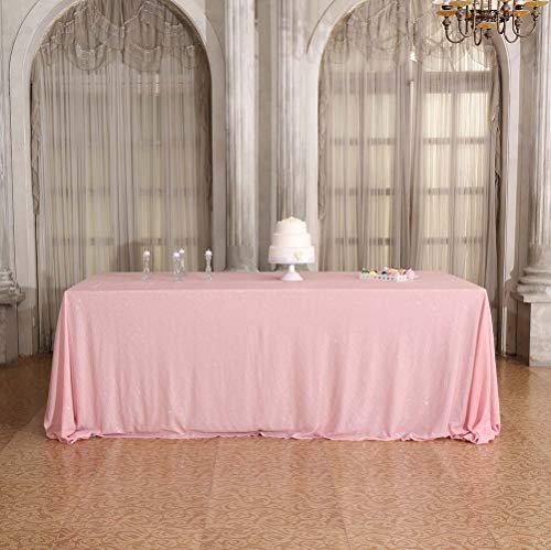 Sequin Tablecloth 60x120 Inch Pink for Birthday Wedding Party