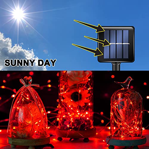 Red Solar String Lights Outdoor