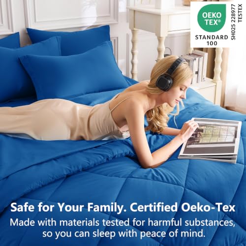 Queen Comforter Set 88"x88" Classic Blue