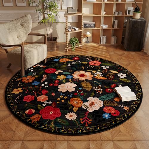 Round Area Rug 6ft Washable