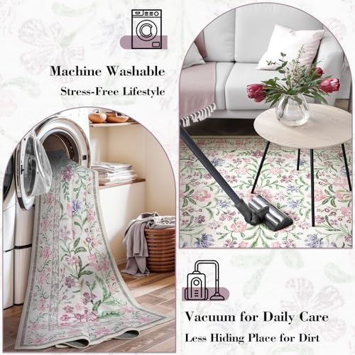 Purple Floral 8x10 Area Rugs