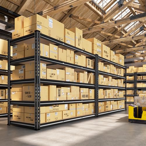 48" W Garage Shelving 3080LBS Storage Shelves 5 Tier Heavy Duty Shelving Adjustable Garage Shelves for Basement (2 Count)