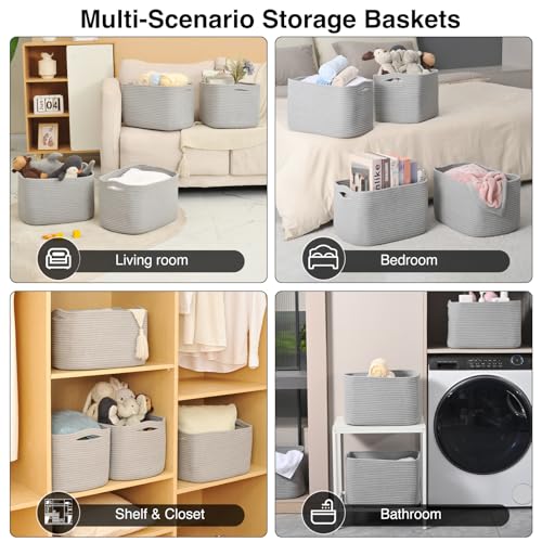 Storage Baskets for Organizing & Shelves (4 Count)