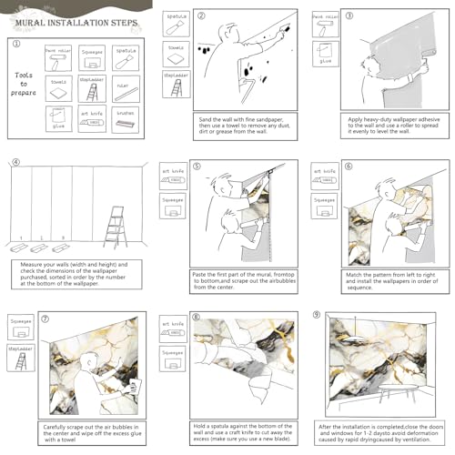 Black and Gold Marble Wallpaper wall murals for Bedroom 159"x107"