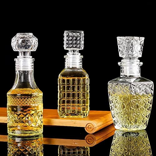 AlifordGlass Mini Glass Bottles with 6 Different Shapes Can be Used for Self (6 Count)