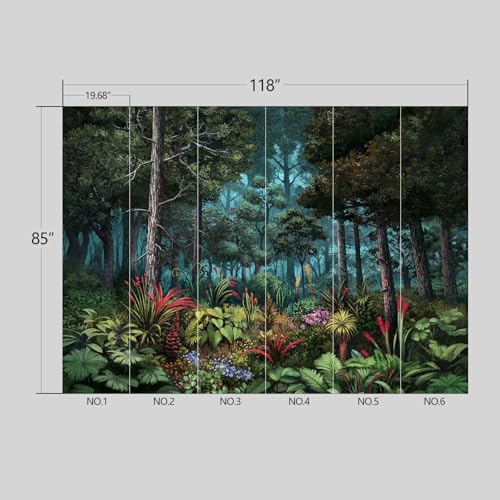 Tropical Primeval Forest wall Mural Peel and Stick Wallpaper for Bedroom Living Room