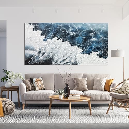 Abstract Wall Art Decor for Living Room Wave Artwork for Walls 24"x48"