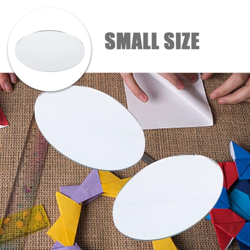 10pcs Oval Craft Mirrors 2.75X1.96in Glass Mirror Sheets for DIY Makeup Mirror Projects Cosmetic DIY Accessories Wall Decor Wedding Decorations (10 Count)