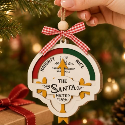 Santa Meter Naughty or Nice Ornament with Rotating Arrow
