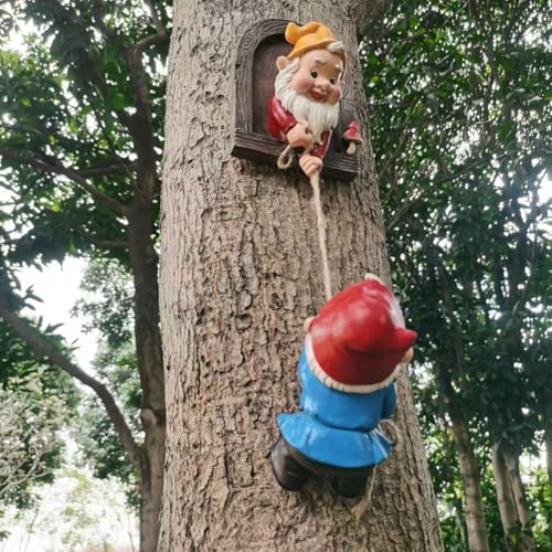 Climbing Gnomes Tree Faces Decor Outdoor for Yard