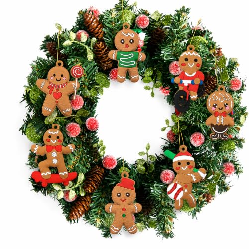 Assorted Christmas Gingerbread Man Ornaments for Christmas Tree Decor (24 Count)