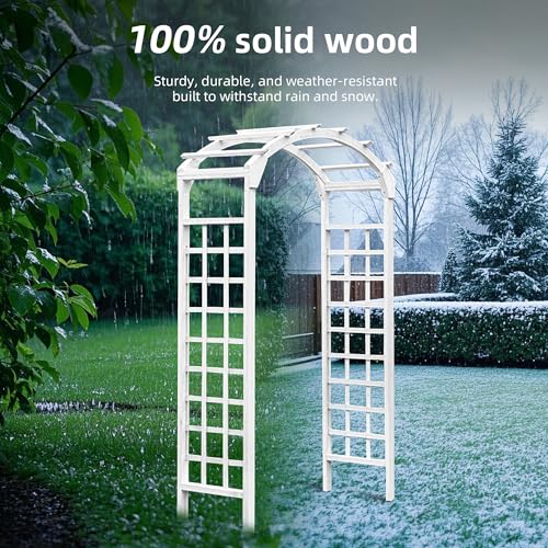 Solid Fir Wood Garden Arch Trellis for Climbing Plants Outdoor
