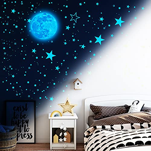 1049Pcs Glow in The Dark Stars and Moon for Ceiling