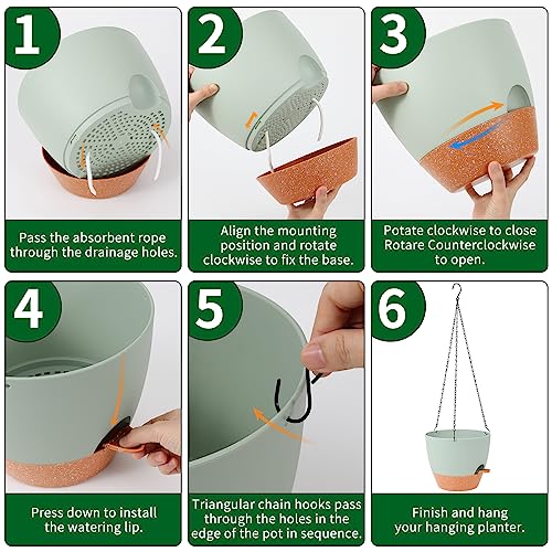 10 Inch Self Watering Hanging Planter (2 Count)