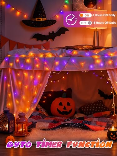 2 Pack 200 LED Battery Operated Halloween Lights