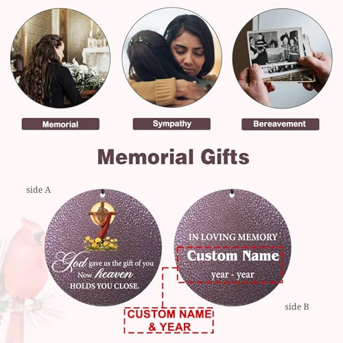 Personalized Memorial Cross Wind Chimes for Loss of Loved One