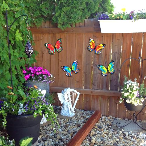 Metal Butterfly Outdoor Wall Decor (4 Count)