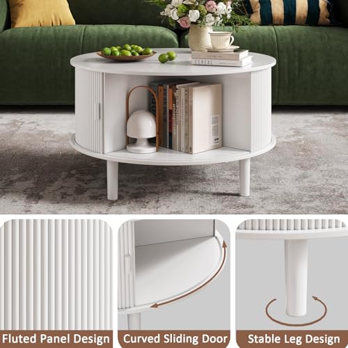 Round Coffee Table with Storage